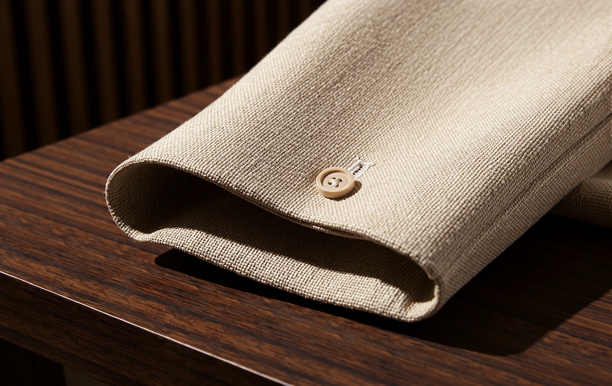 Textile detail representing structural discipline